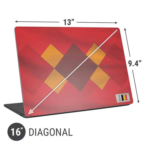 Belgium Soccer Flag Universal Laptop 16in (13 x 9.4in) Skin